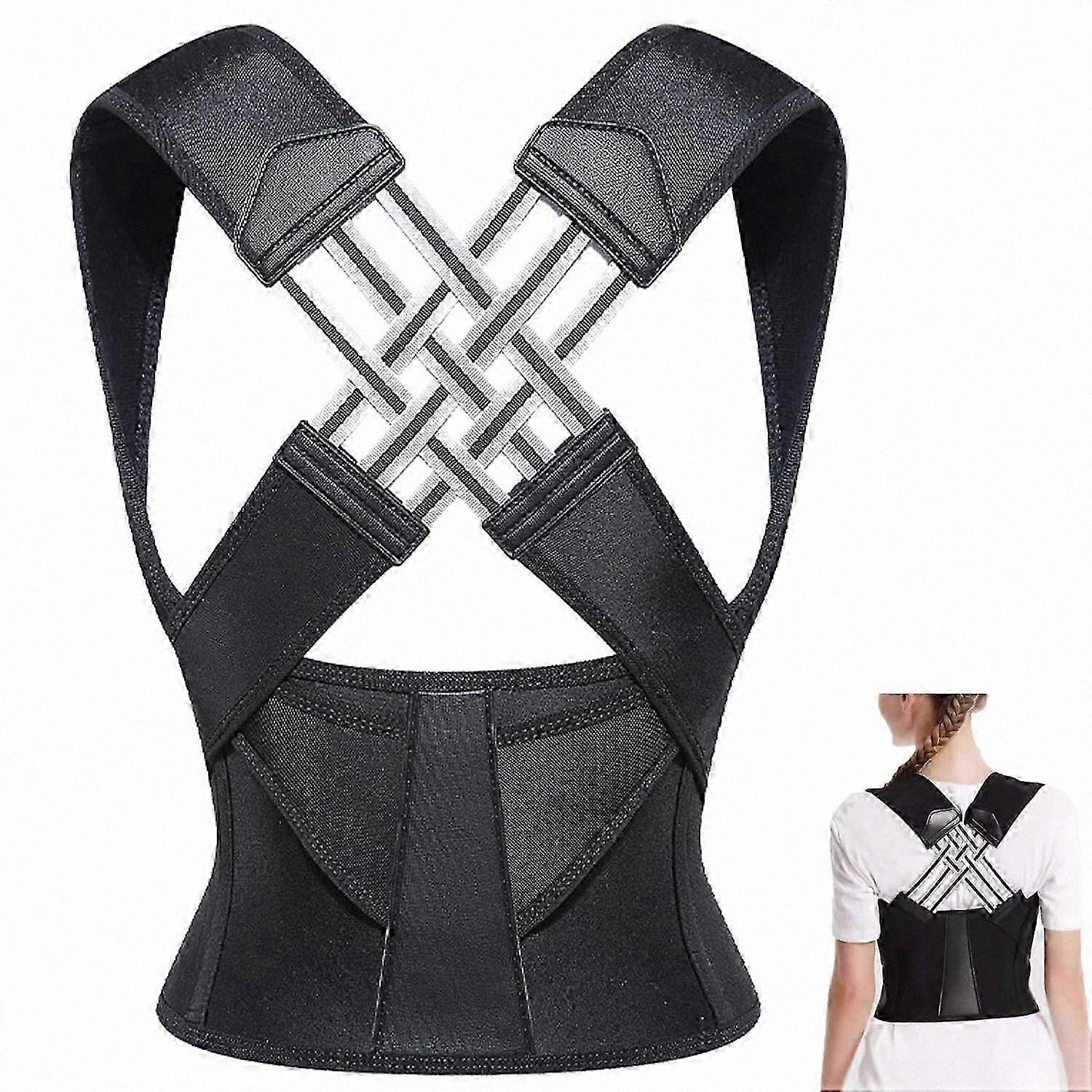 Posture Support Brace for Back, Neck, and Shoulders, Adjustable Posture Trainer for Kids and Students