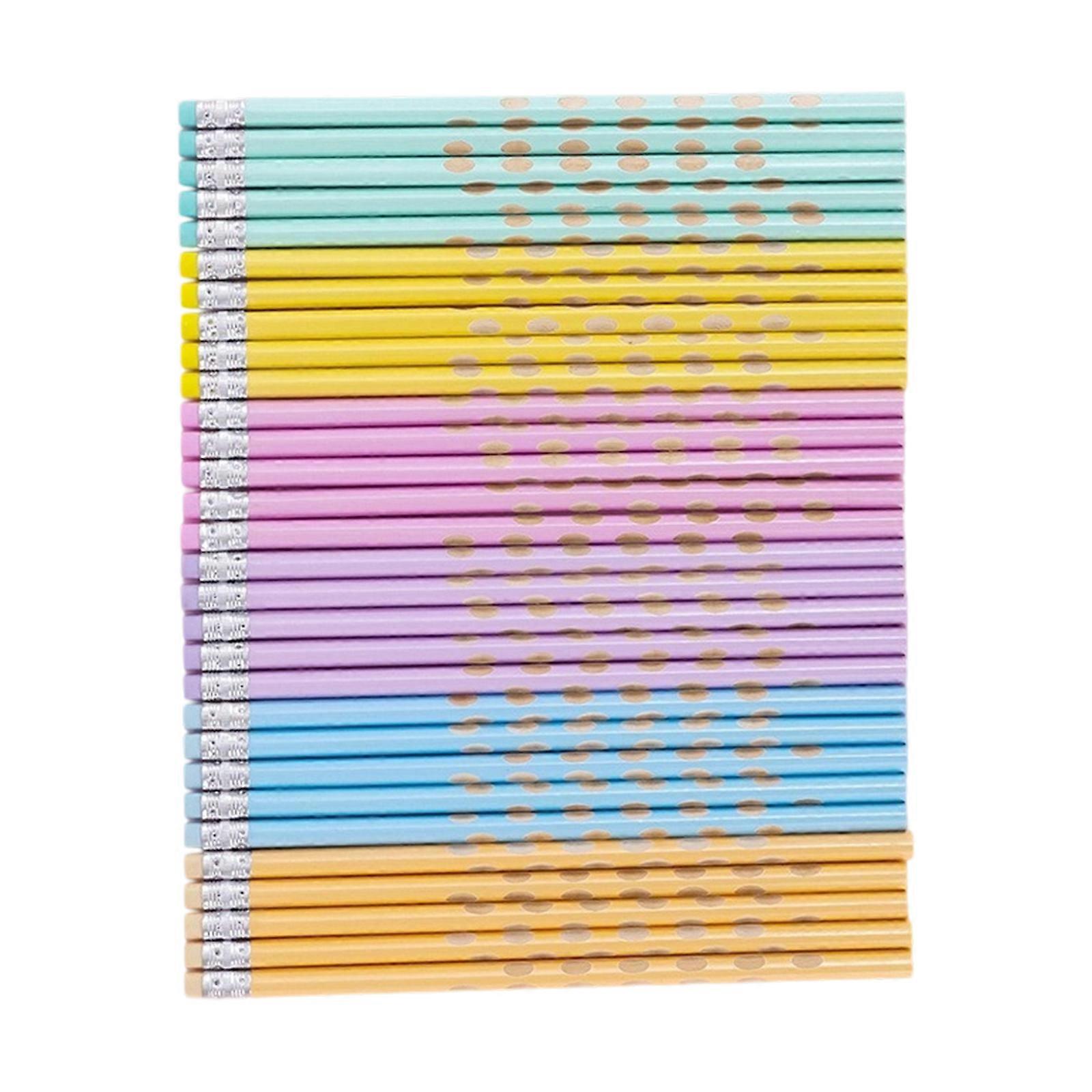30 Pcs Grooved Triangular Pencils Drawing Pencil with Grip Correction Suitable For Tests And Office Use Multicolor
