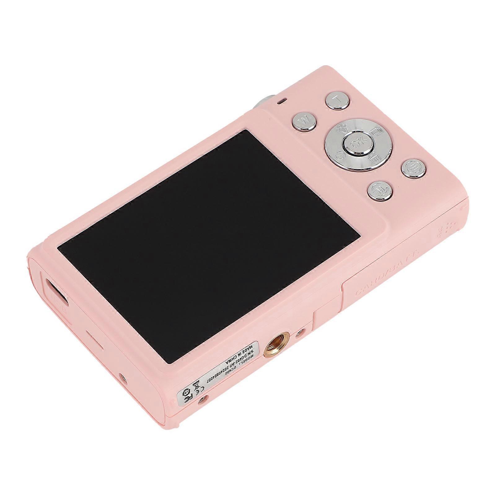 Digital Camera 2.7K 48MP 2.8" IPS Screen Pink Portable Vlogging