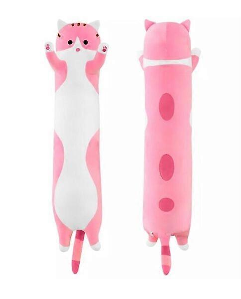 90cm pink cat-shaped plush toy with soft touch, suitable for playing and sleeping