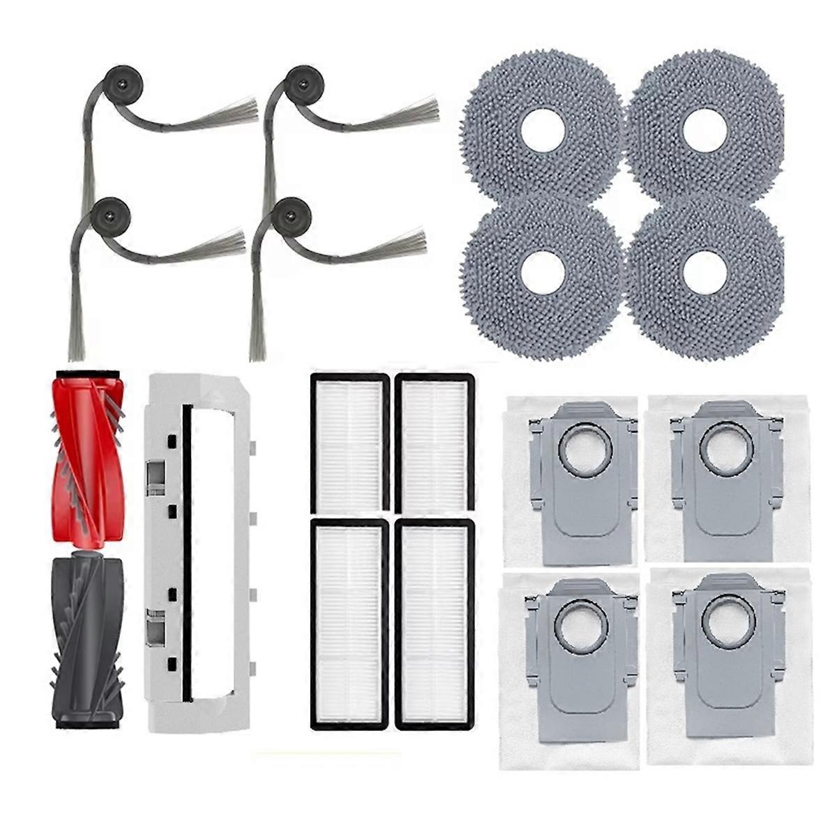 18PCS Fit for Qrevo C/Qrevo 5AE/Qrevo EdgeC Robot Vacuum Parts Main Side Brush HEPA Filter Dust Bag Mop Cloth
