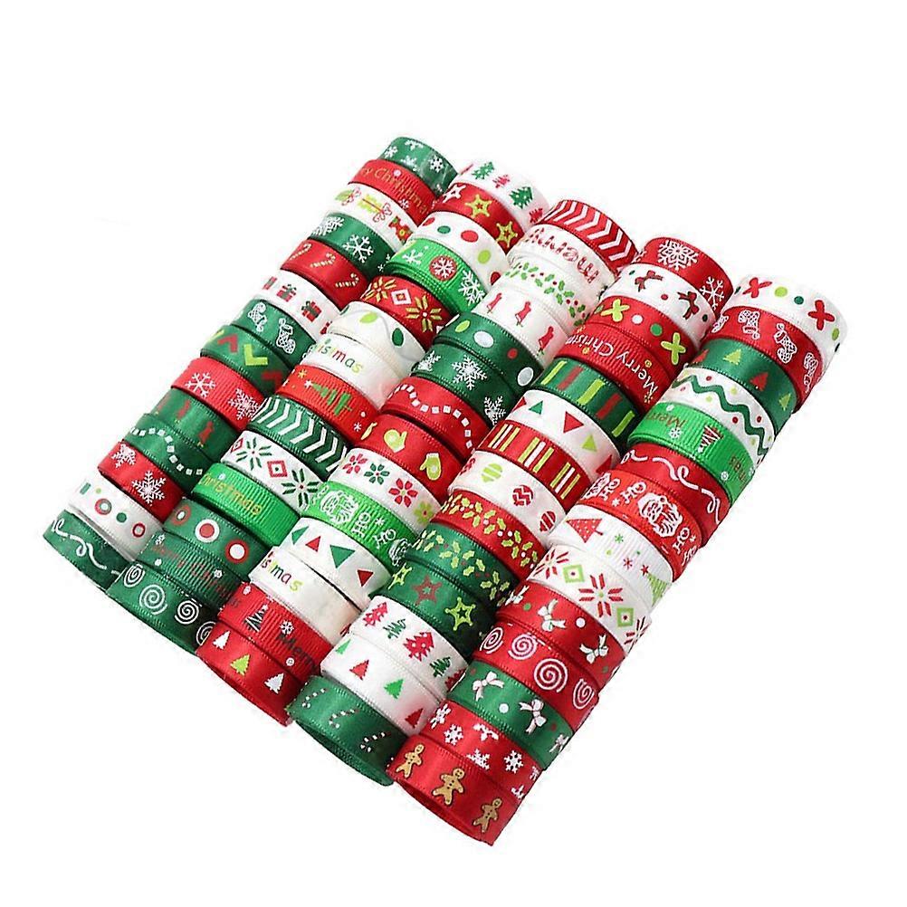 Christmas Decorative Ribbon Set Polyester Craft Ribbons for Wrapping, Bouquets, Balloon Decorations