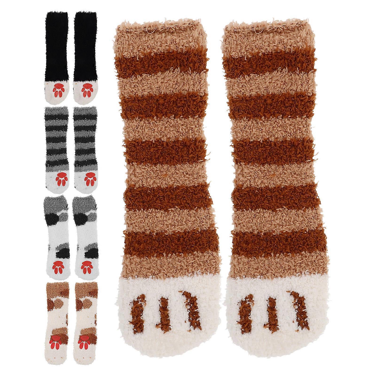 Baby Boy Socks Over Knee Stockings Winter Fall Warmth Comfortable Wearing Strong Elasticity Durable Use Coral Fleece 5Pairs