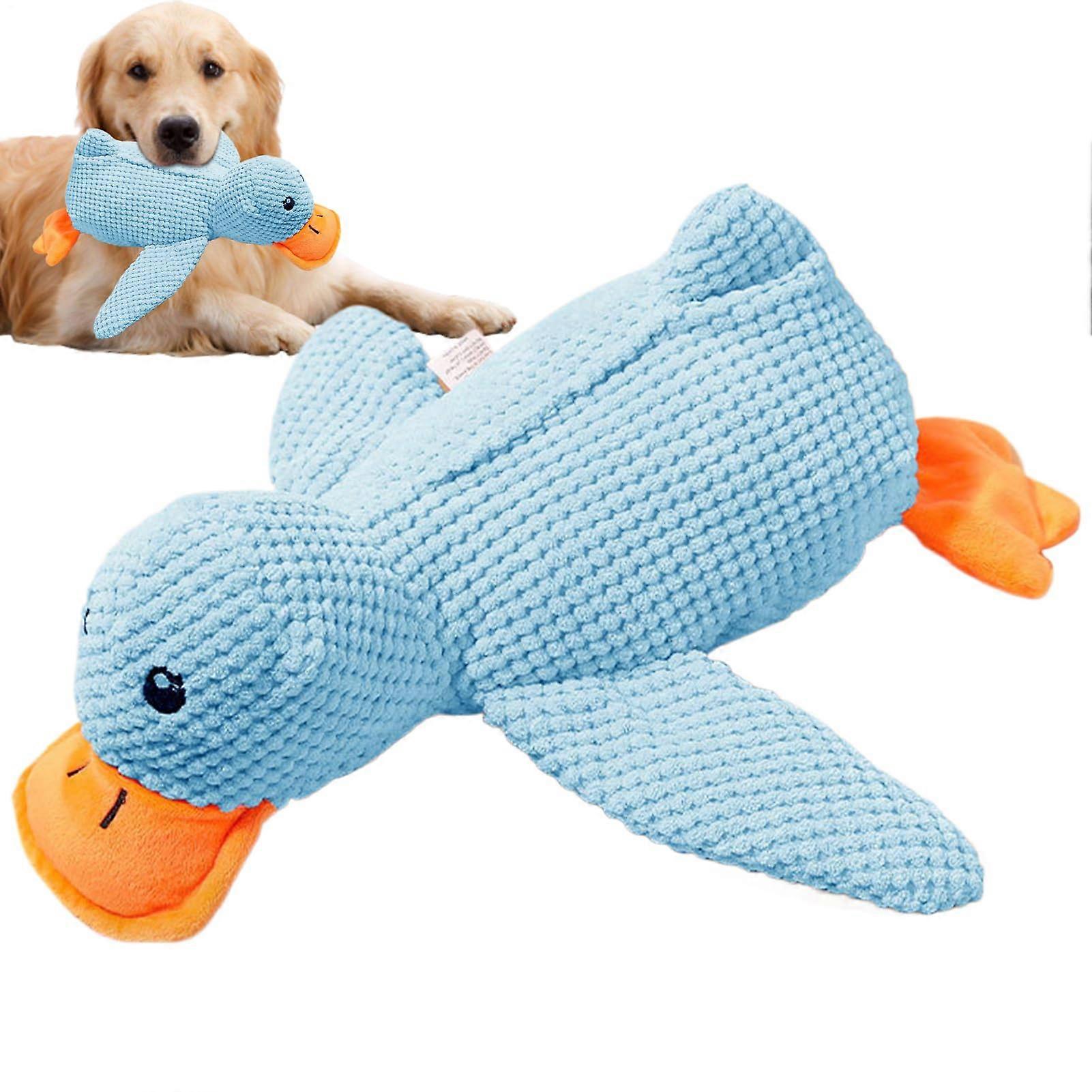 Calming Duck Toy for Dogs - Plush Squeaky Teething Duck for Small Medium Large Breeds, Interactive Chew Toy for Aggressive Puppies
