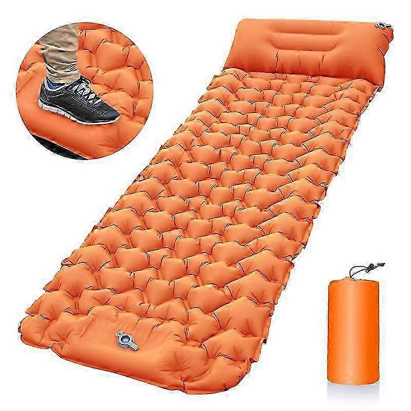 Inflatable Sleeping Mat with Built-in Pump for Campers
