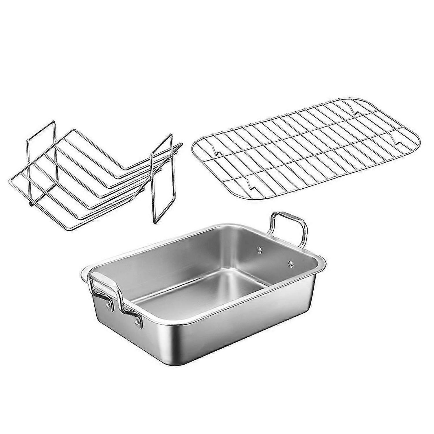 BBQ Baking Tray Grid Multifunction Removable Cooling Rack Tray Set