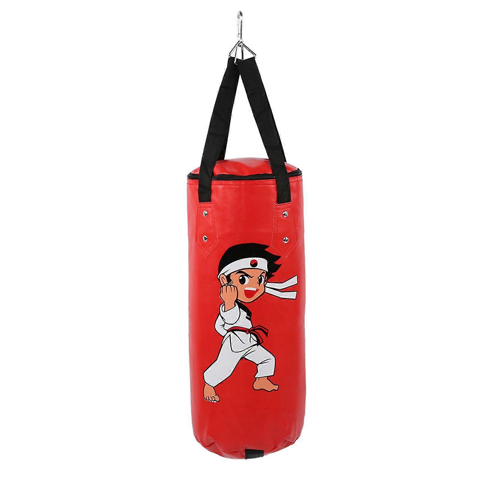Children Boxing Sandbag Hanging Type Kid Sanda Muay Thai Training Hollow Equipmentred 60cm