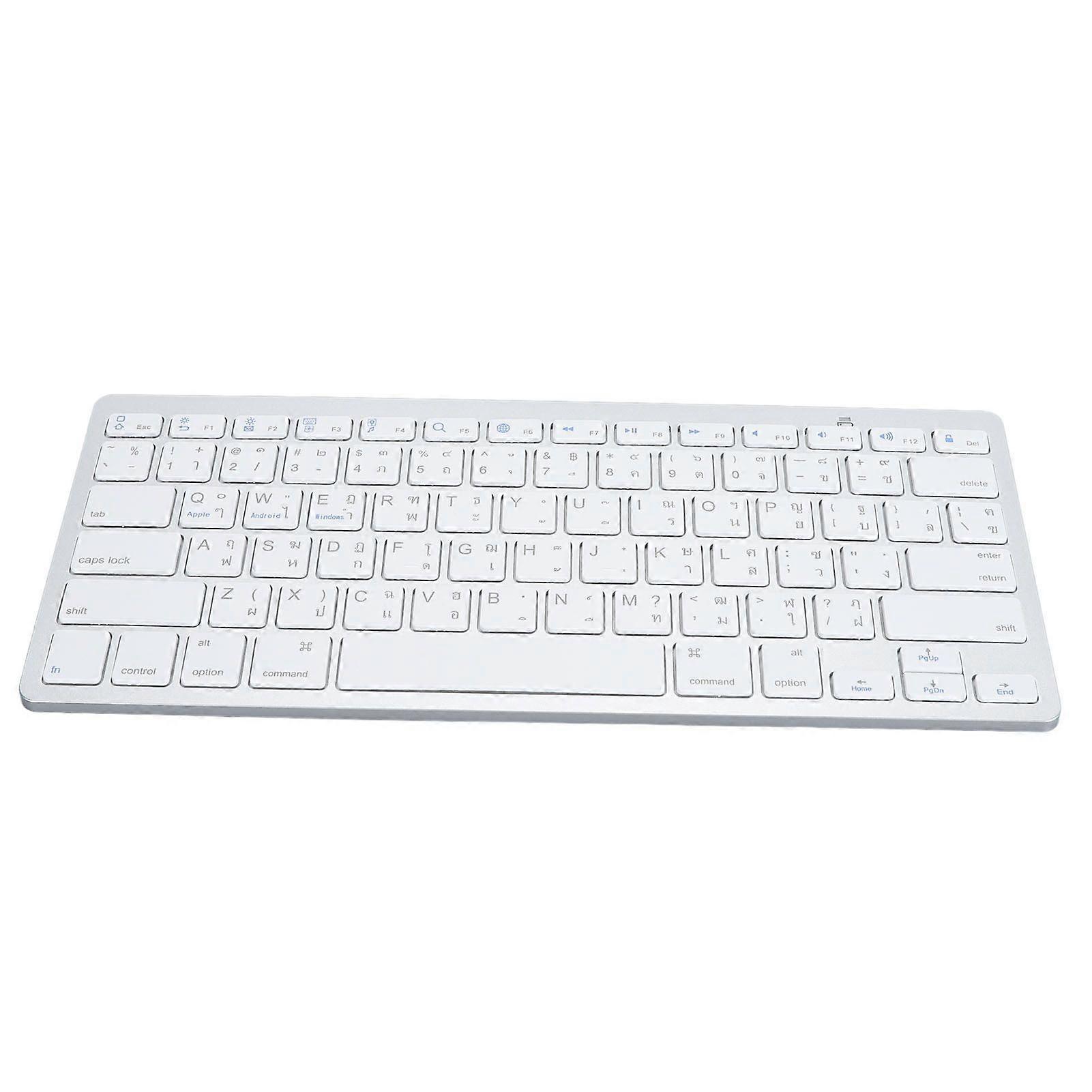 Bluetooth Keyboard Bilingual Super Slim Scissor Switch Wireless Keyboard for PC Laptop Tablet Thai