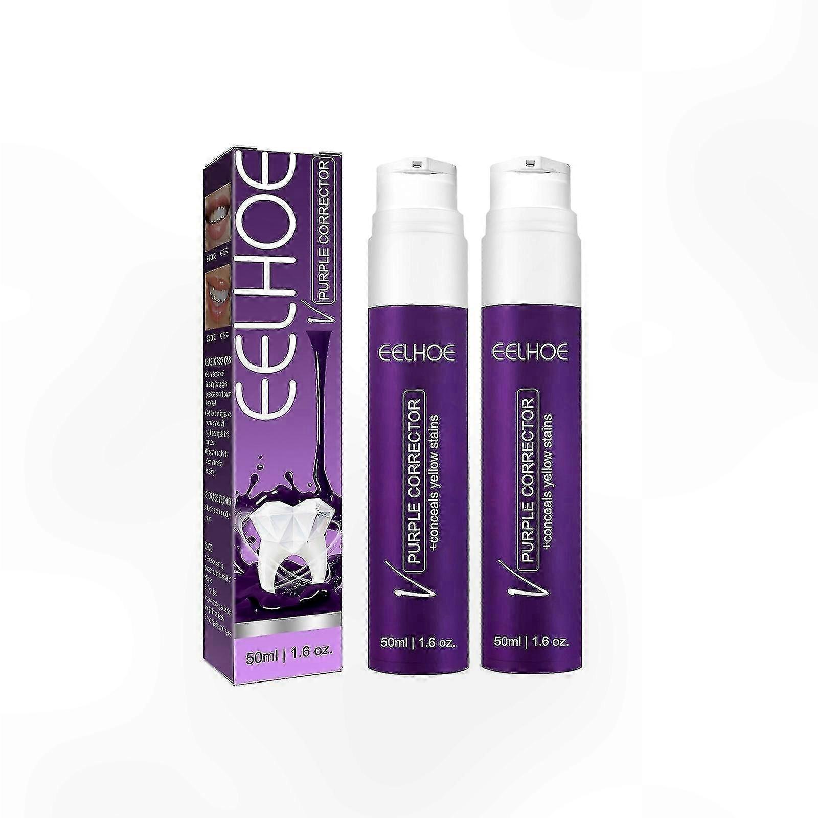 Whitening Gel for Sensitive Teeth, 2-Pack Toothpaste to Remove Stains and Minimize Sensitivity, Purple Formula for Gentle Care