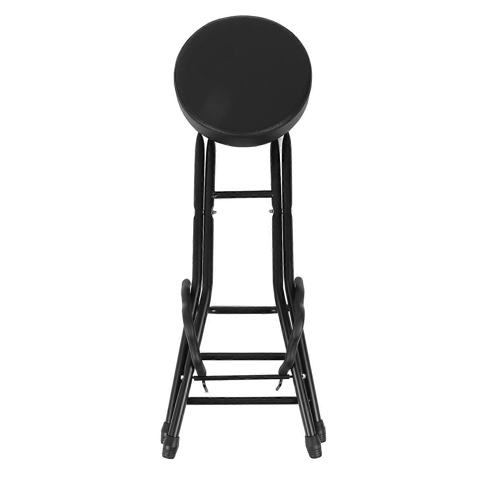 Tabouret de guitare pliable de 74 cm de hauteur, siège avec coussin rembourré et support intégré