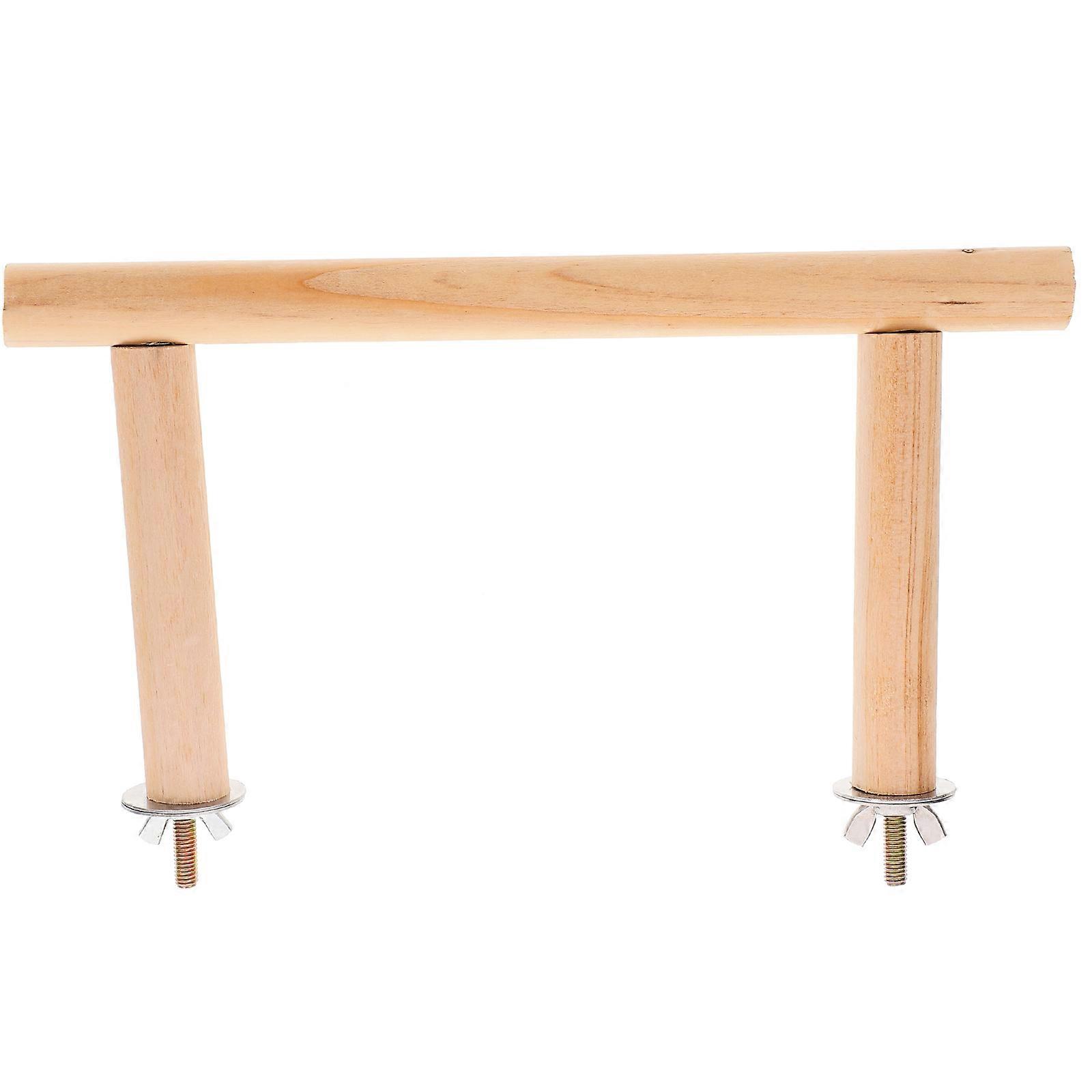 Natural Wood Bird Perch Toy for Parrots with 3Pcs Stand Platforms
