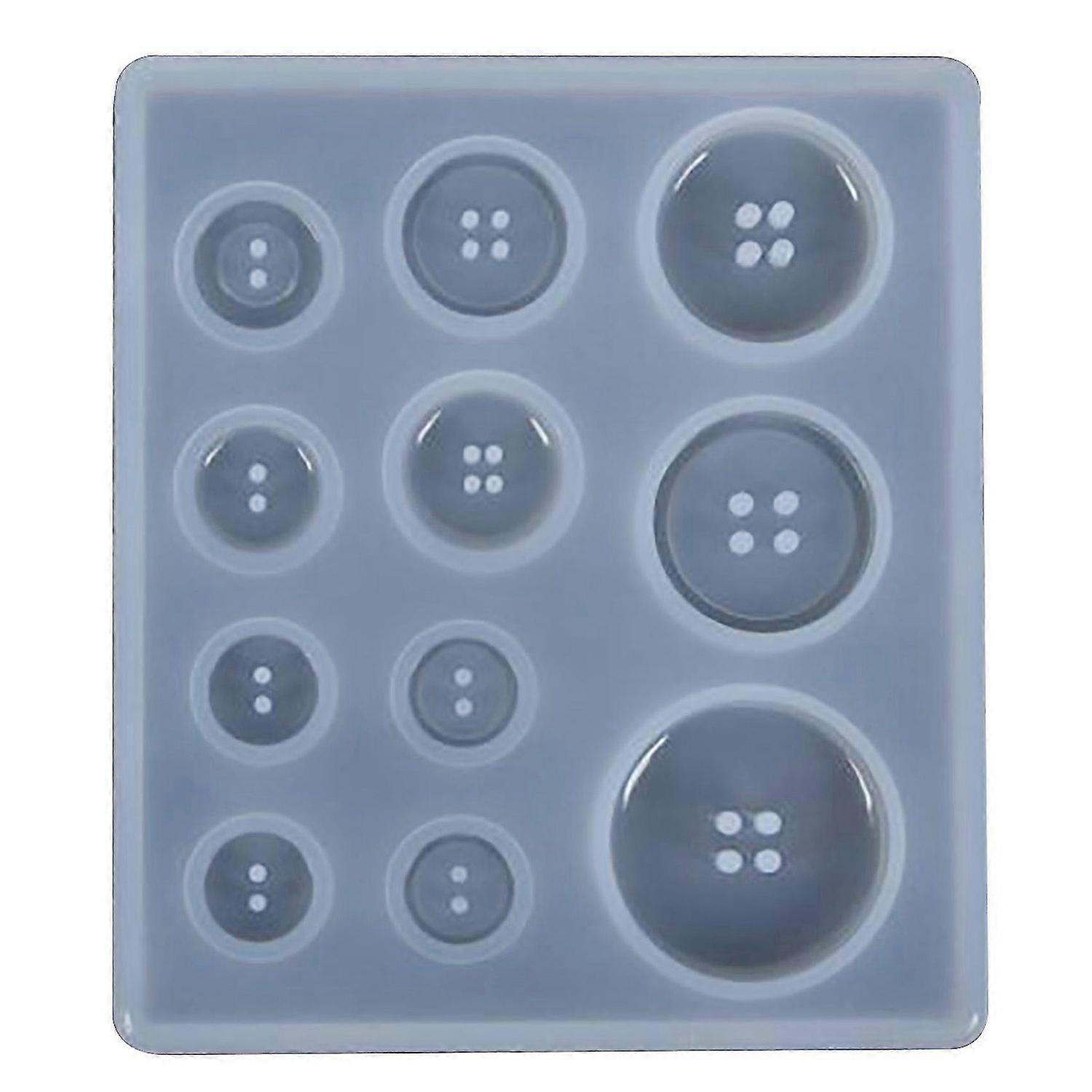 DIY Silicone Mold Resin Button Handmade Resin Mold with Hole Pendant Button Clay Epoxy Pendant for K