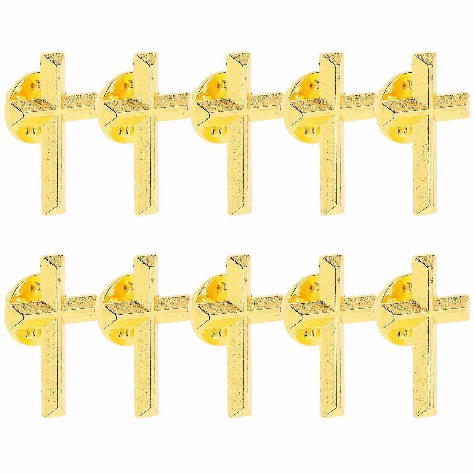 Cross Design Lapel Pins for Suits and Jackets - 10 Pack Decorative Accessories for Formal Events