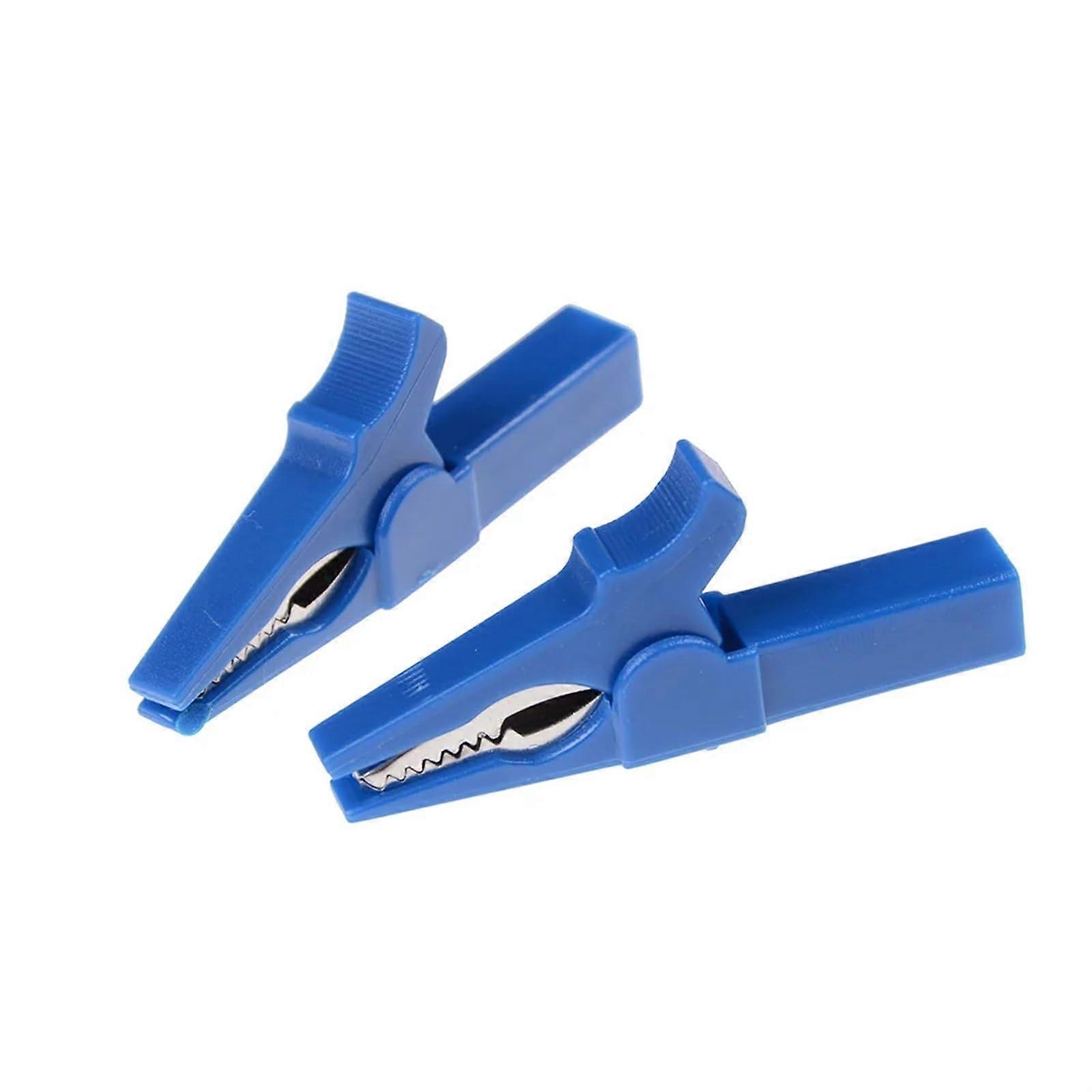 Crocodile Clips Heavy Duty 55mm HV Multicolor Pack Of 2 For Battery Test 4mm Banana Plug Multimeter Blue