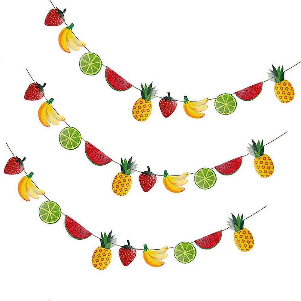 Summer Party Paper Fruit Banner for 9Sets Hawaiian Decoration