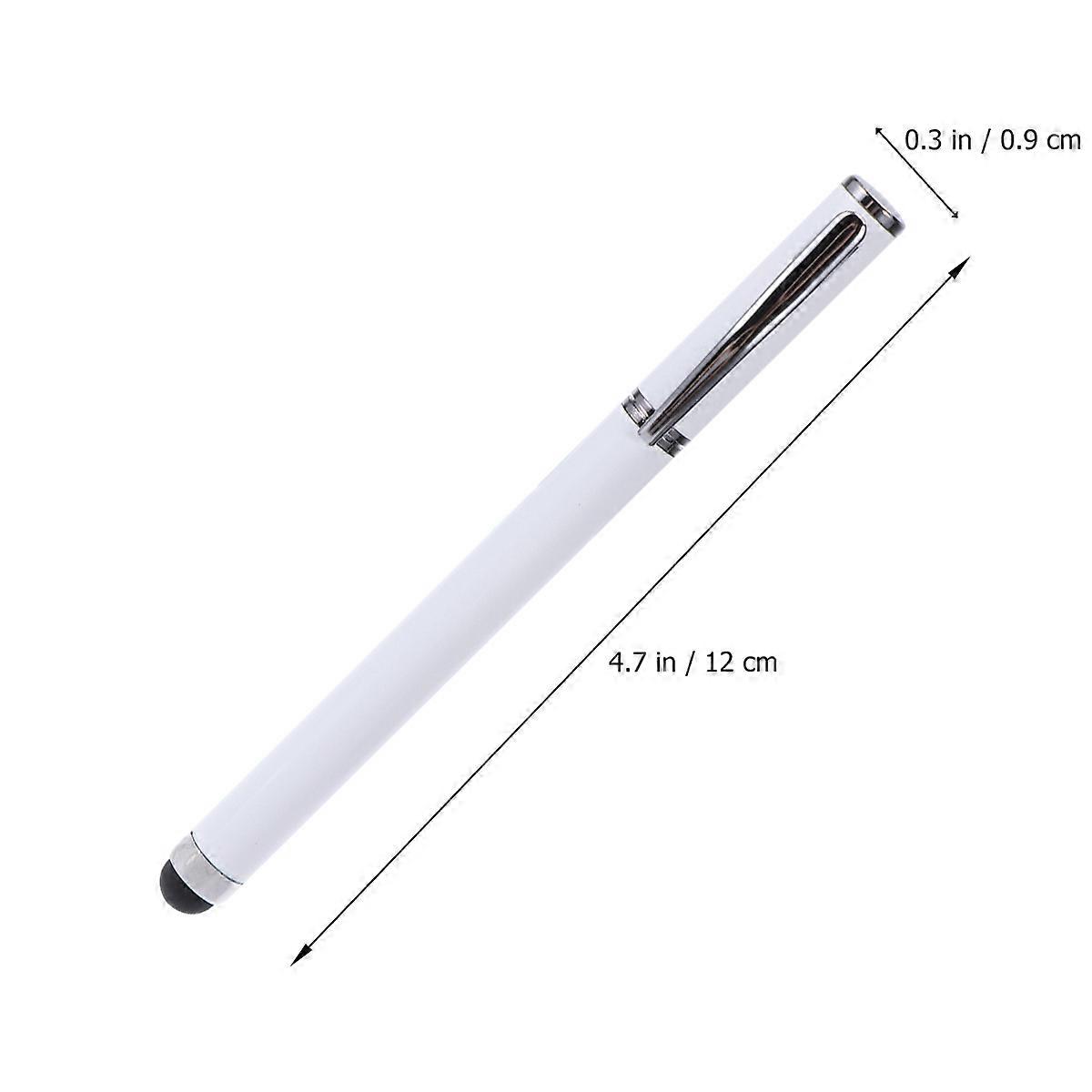 Touch Screen Pen Metal Capacitive Pen for Writing Use 2Pcs White Set