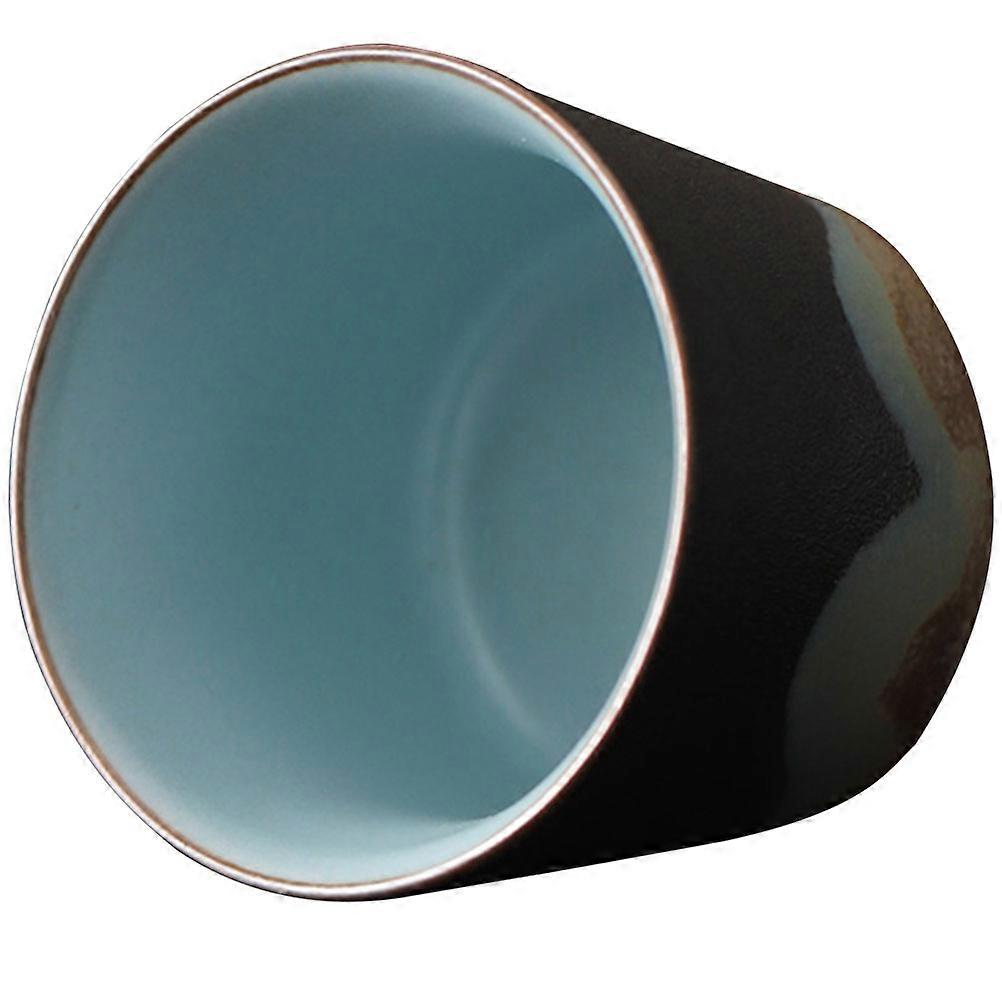 Decorative 5Pcs Tea Cups For Restaurants Gift Giving Black Round Hand Painted Teacups With Unique Shape Design
