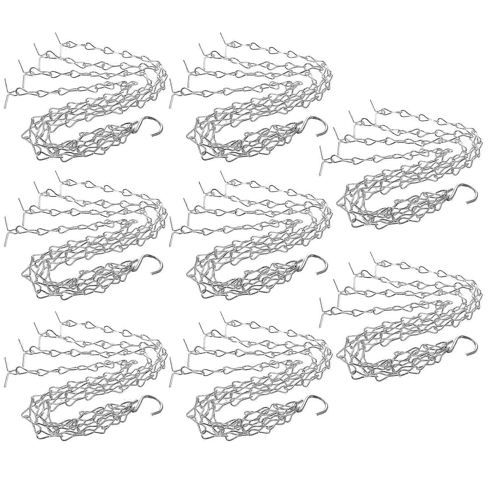 Silver Hanging Chain for Flower Pot with Hooks 32Pcs Replacement Plant Pot Chains