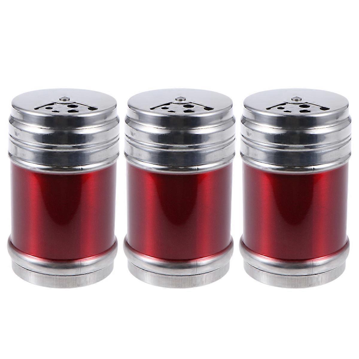 Stainless Steel Seasoning Shaker for Cooking 3Pcs Multi Color Sugar Spice