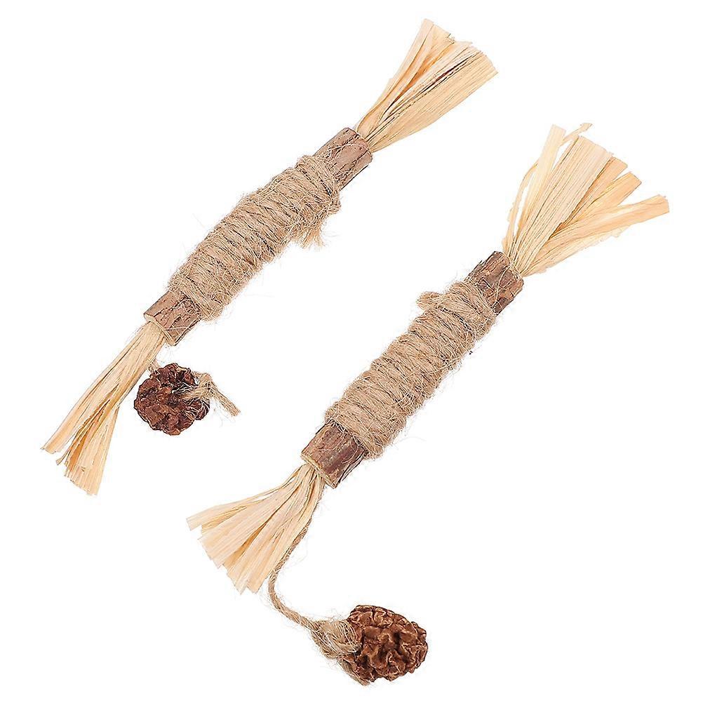 Cat Teeth Cleaning Silvervine Stick Chew Toy with 6Pcs for Cats