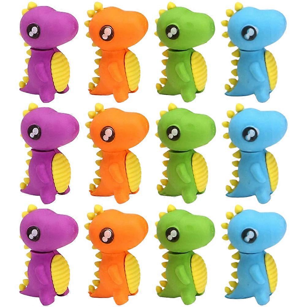 Dinosaur Erasers 48Pcs Assorted Color Cute Wiping for Students