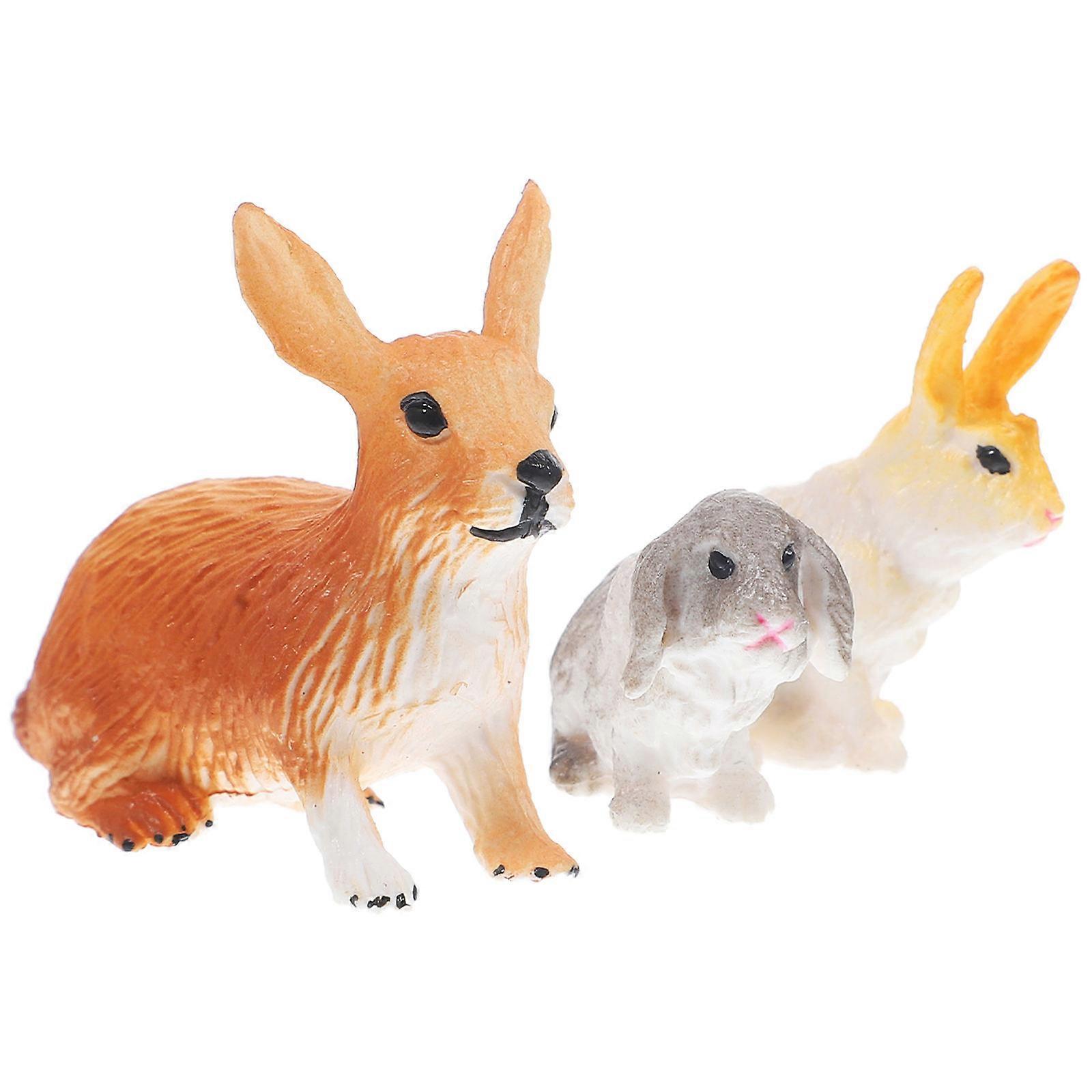 Assorted Color Simulation Rabbit Model Bunny Figurine Set of 10