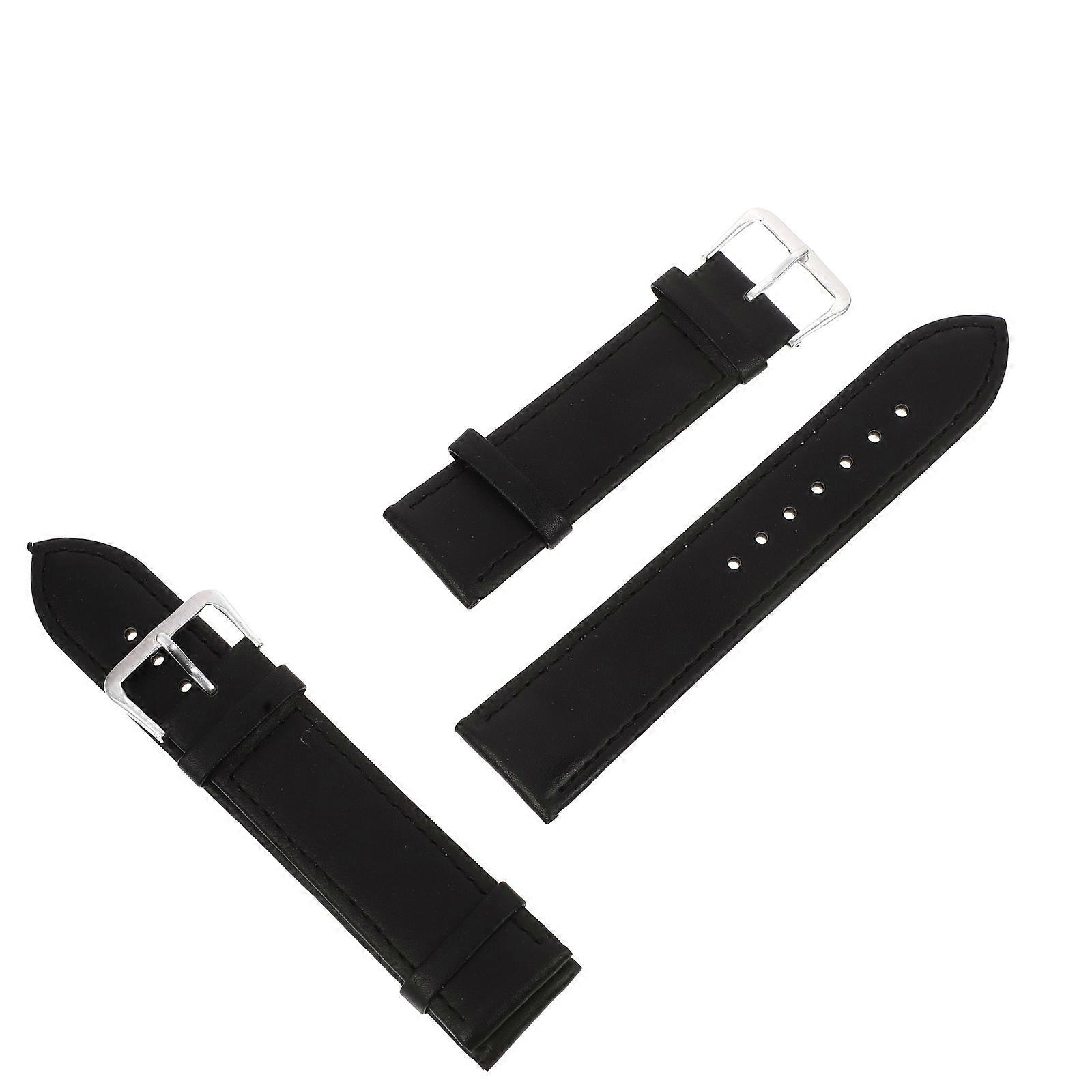 Black Watch Strap Smooth Adjustable Quick Release For Daily Use 2Pcs