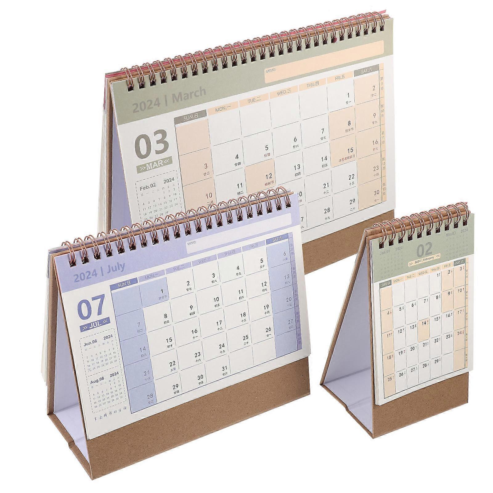 Desk Calendar Flip Calendar for Home Use 9Pcs Standing Desktop Calendars