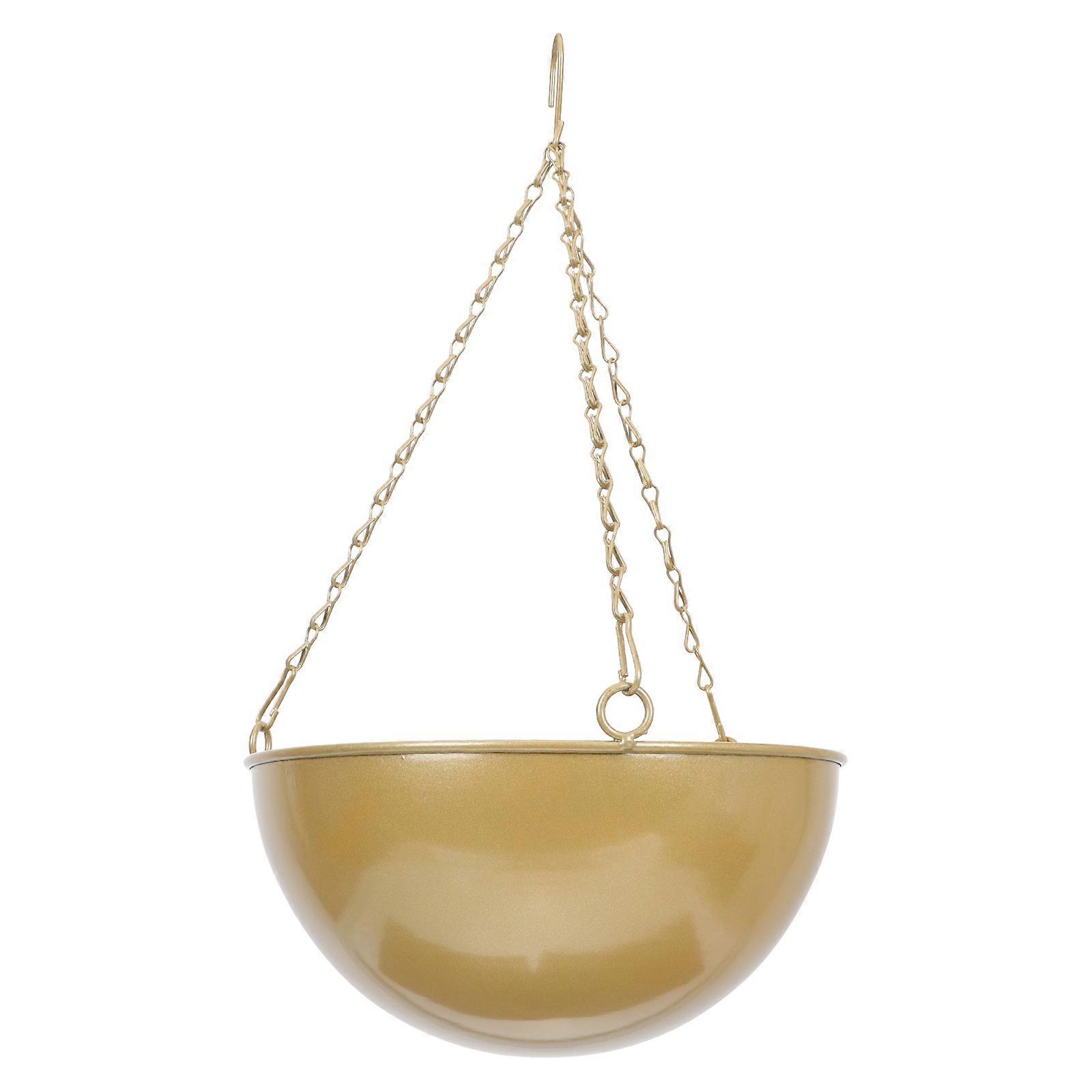 Iron Hanging Flower Basket Outdoor Garden Space Saving Non Fading Round 1Set