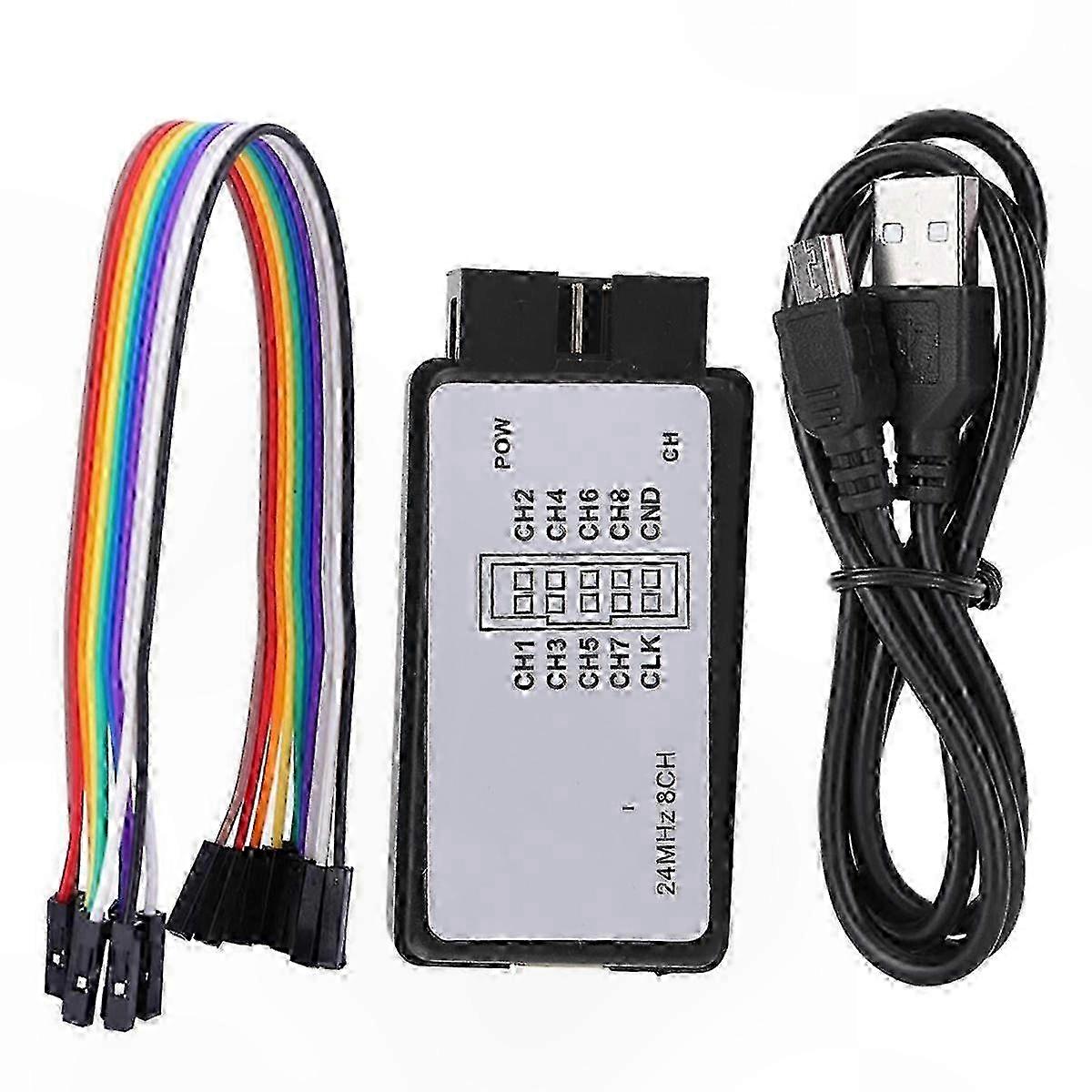 Compact 8-Channel Digital Analyzer Kit with 24MHz Sampling and USB Interface
