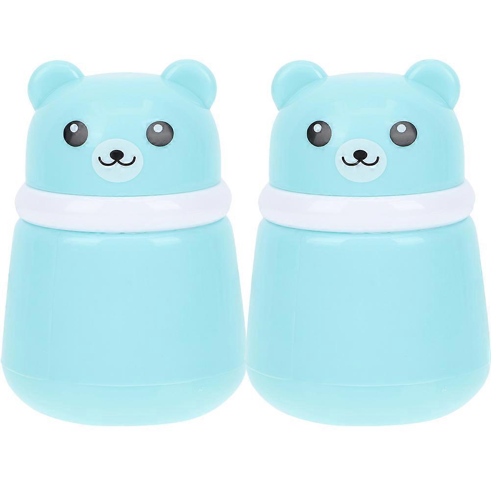 Bear Powder Puff Box Case for Storage 2Pcs Durable ABS Plastic