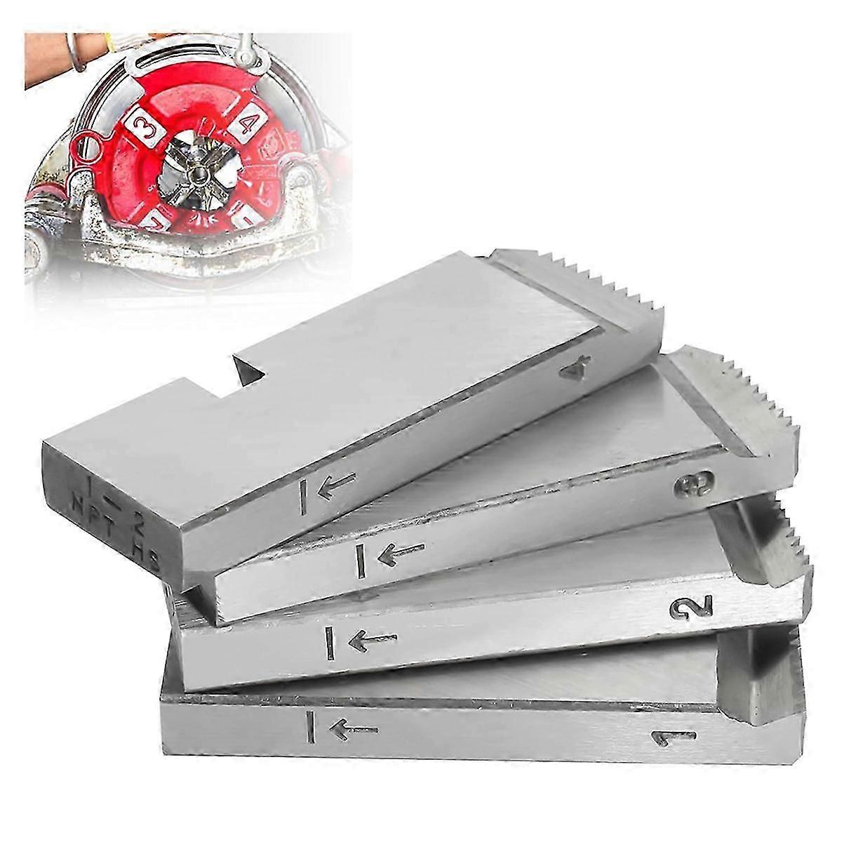 4-Pack 47770 Pipe Threader Set for RIDGID,High-Speed Threading Dies for 1-2 Inch Pipes,Universal Die