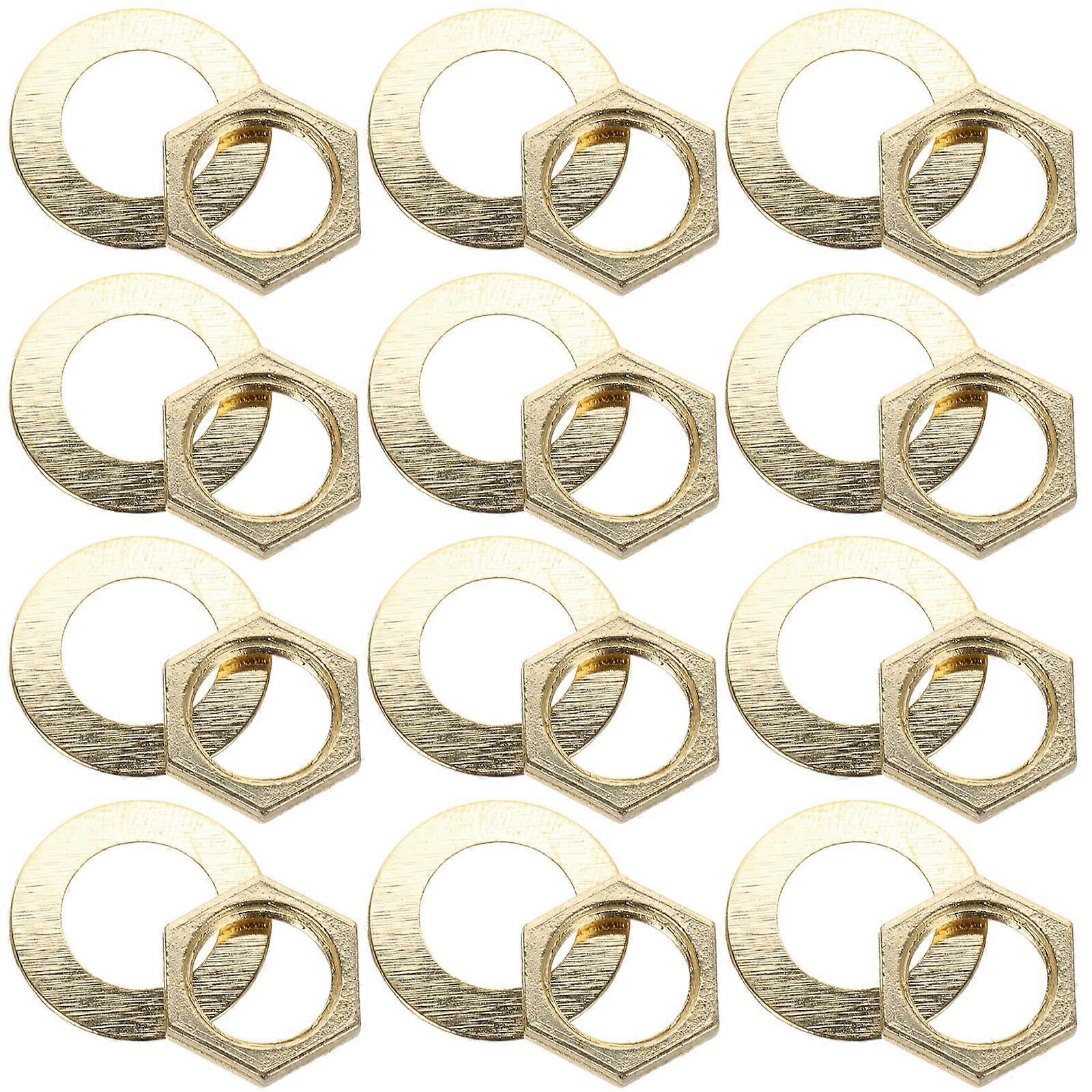 3 Sets Quartz Clock Mechanism Replacement Parts For Clock Repair And DIY Projects With Golden Washers And Nuts