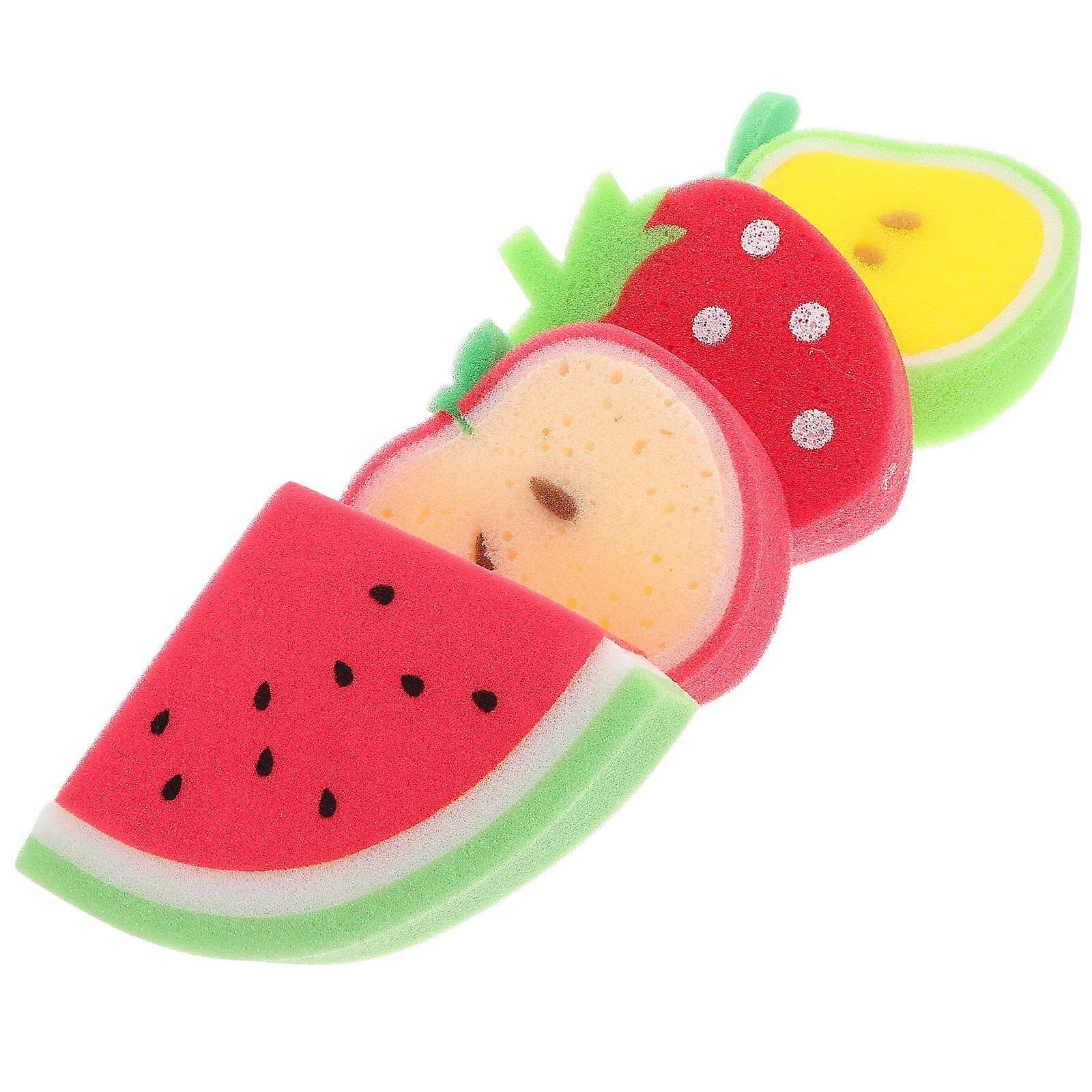 Exfoliating Fruit Shaped Bath Accessories For Kids Soft Texture 4Pcs
