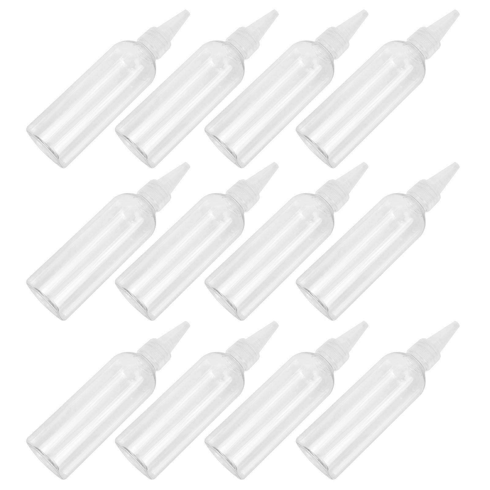 Plastic Bottle with Nozzle Tip Pointed Mouth Bottles for Hair Coloring Transparent Pe Material with Leak-Proof Function 30Pcs