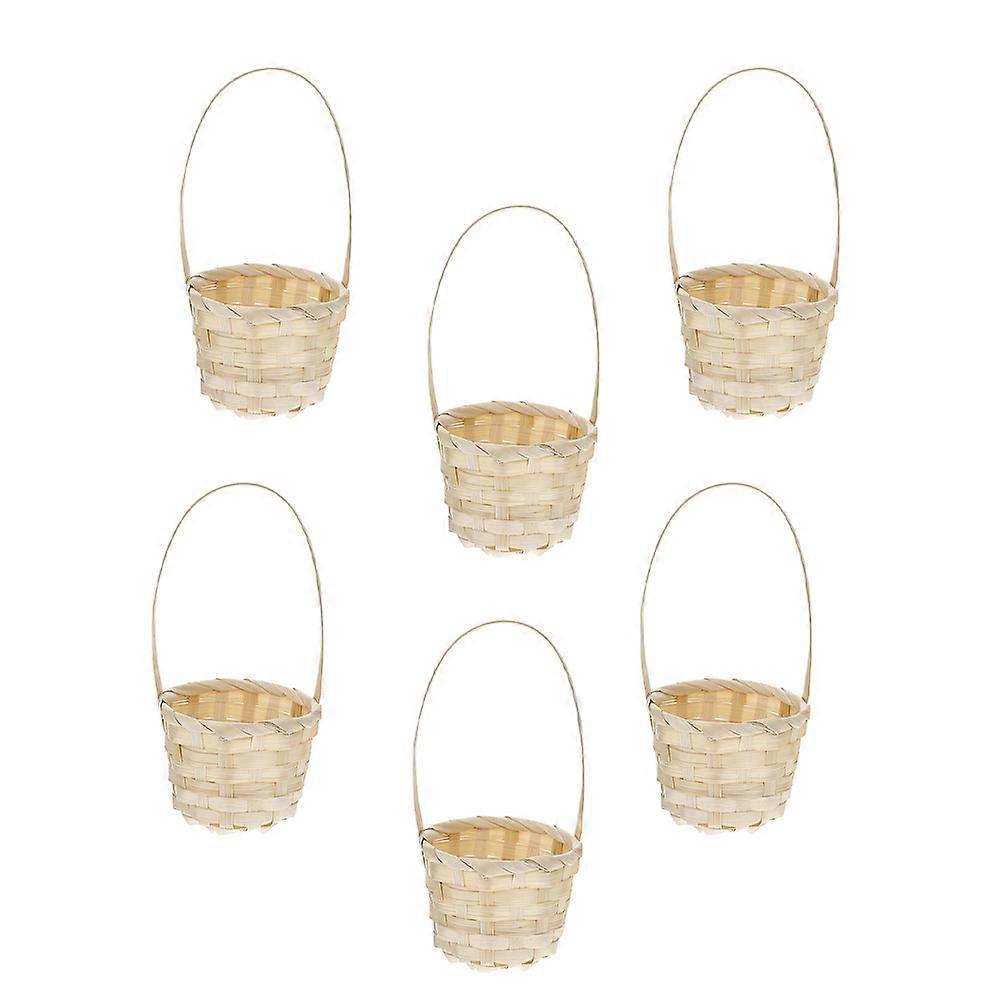 Khaki Bamboo Flower Baskets Mini Basket for Storage 12Pcs