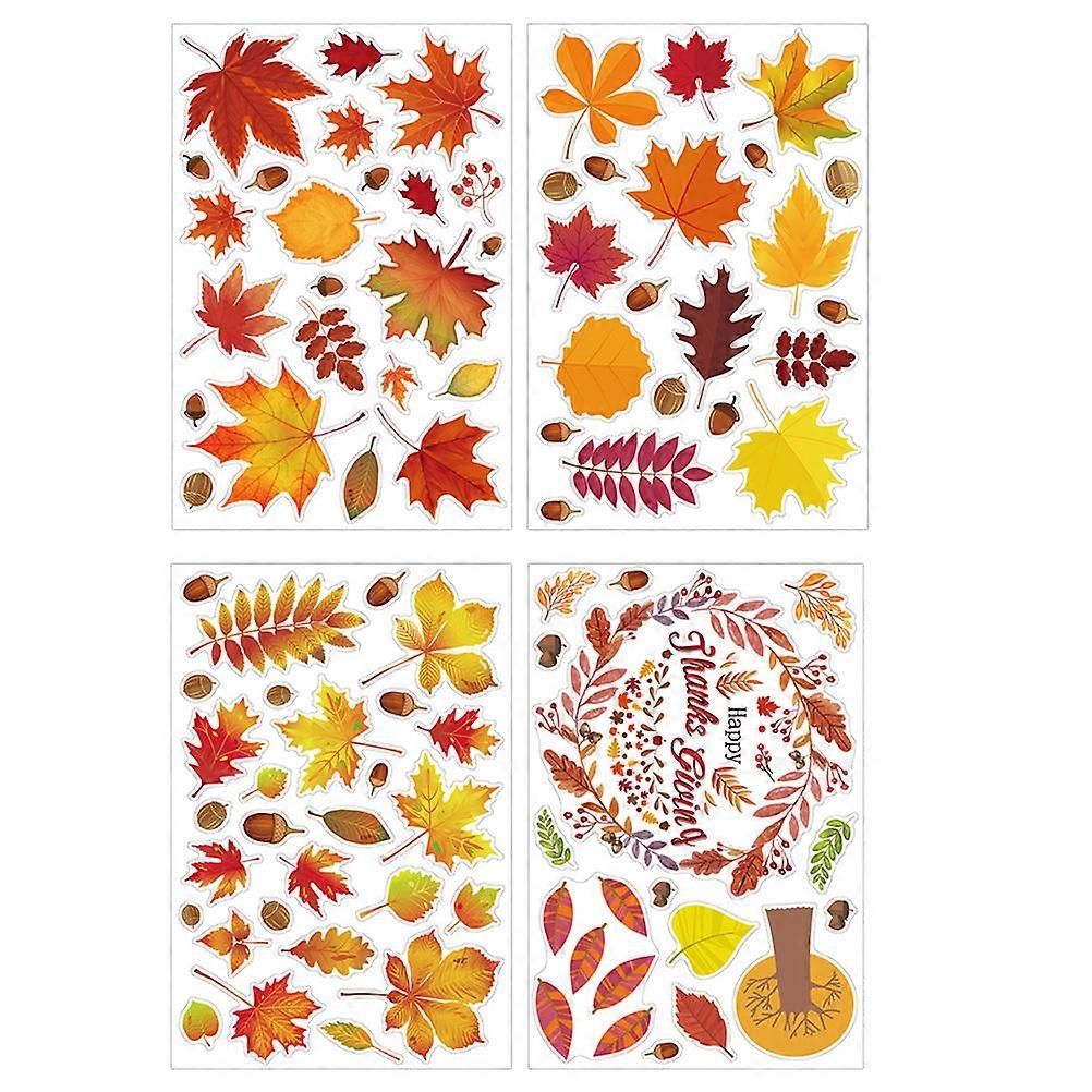 Assorted Color Wall Sticker Thanksgiving Maple Leaf Design for Decoration 28Pcs