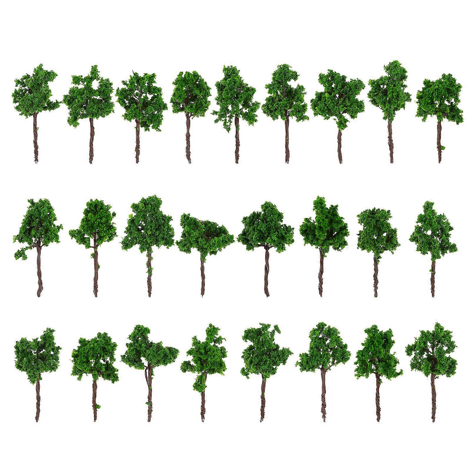 Model Trees 2Pcs VORCOOL 25Pcs 6Cm Green Mini Trees For Sand Table Building Model Scenery Decoration