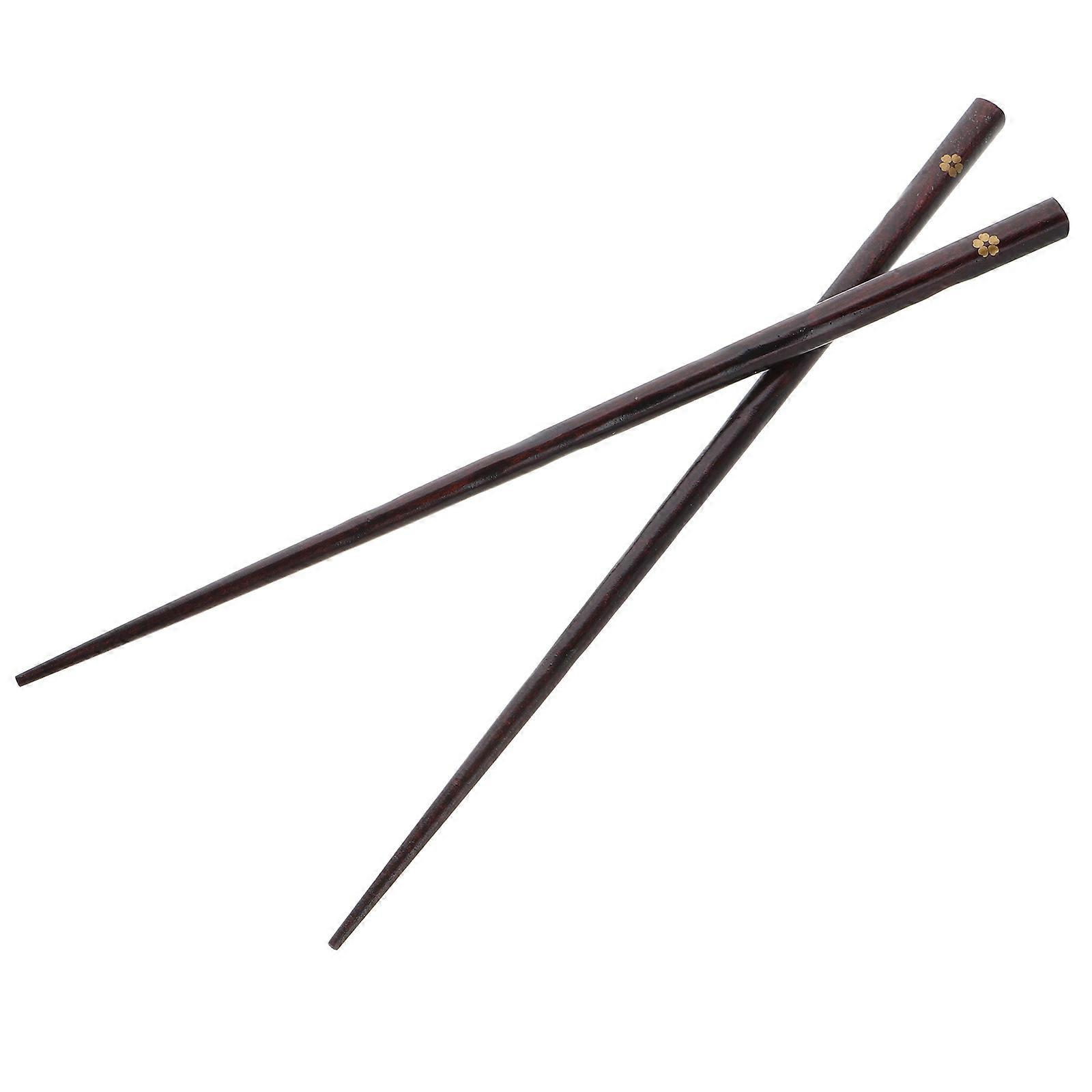 5Pcs Brown Wooden Chopsticks for Japanese Style with Non-Slip Feature