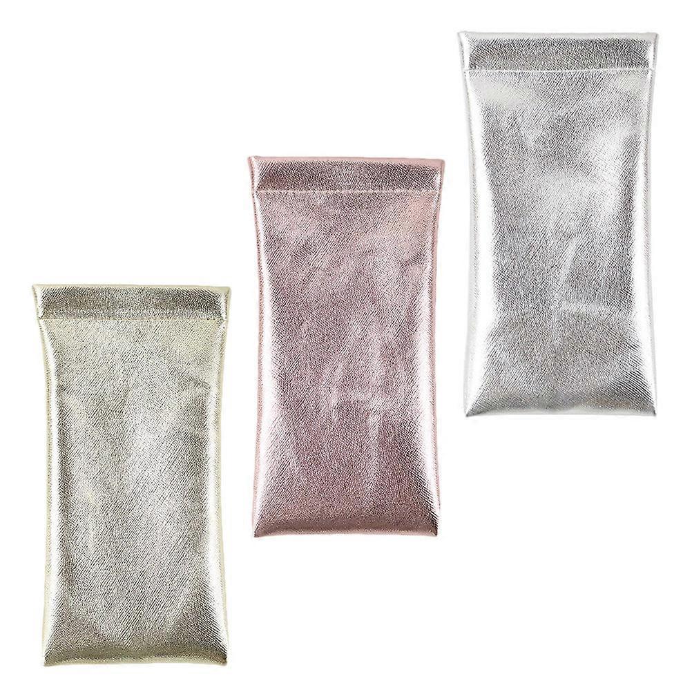 Glasses Pouch for Storage 3Pcs Portable Waterproof PU Holder