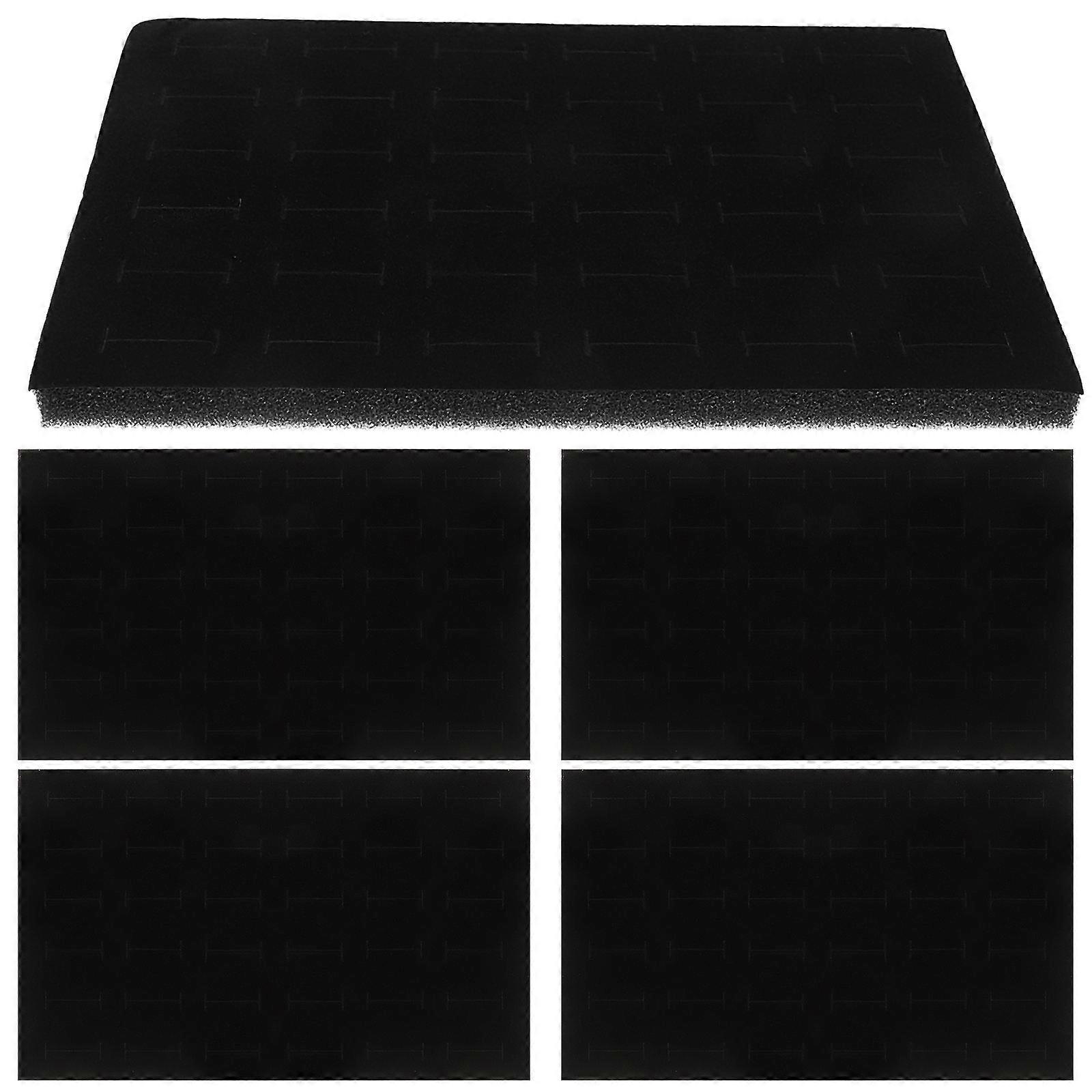 Foam Jewelry Inserts Ring Organizer Rectangular Black Sponge Protect Display 5Pcs