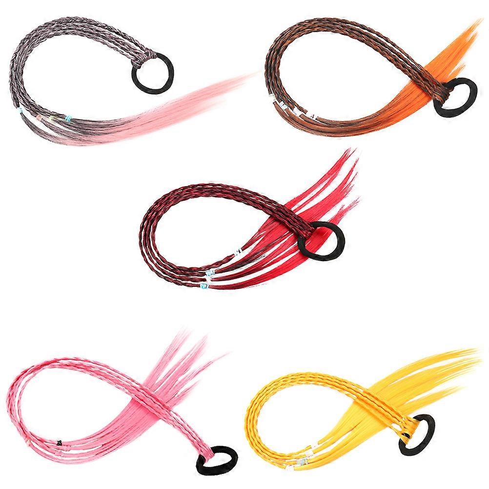 Ponytail Braid 5Pcs Hair Rope For Children And Girls Assorted Color Long-Term Use Elegant Design