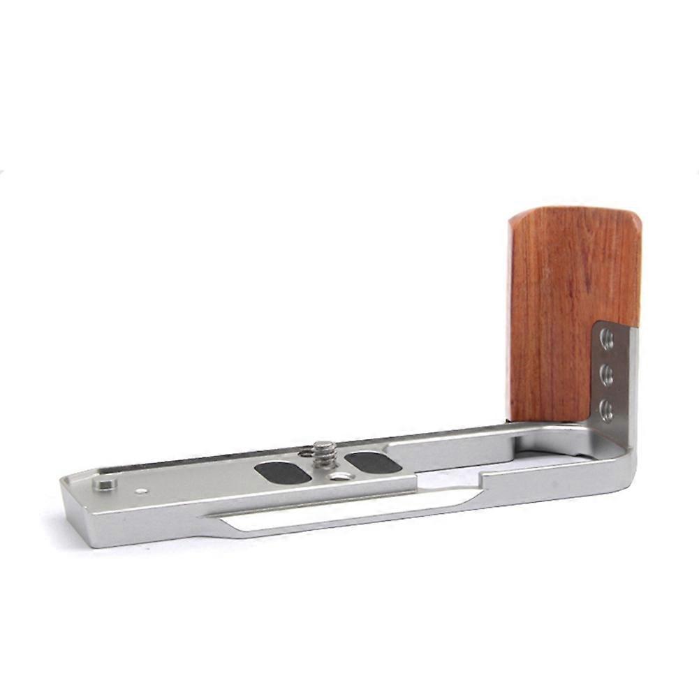 Quick Release L Plate Wooden Side Handle Bracket Handgrip Silver