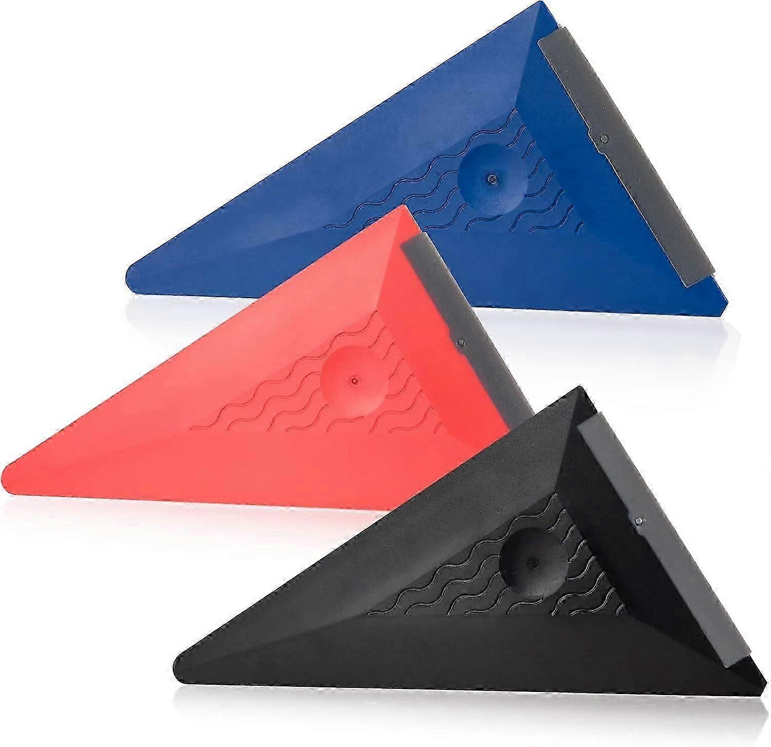 3 Pack Triangular Scraper Window Tinting Scrapers with Silicone Edge for Car Vinyl PPF Installation, Multi-Surface Tinting Tool Vinyl Wrap Corner Scra