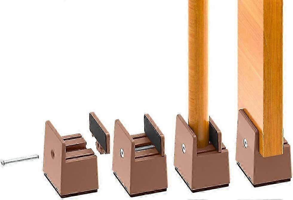 Pacote de 4 cama riser 2 polegadas ajustável braçadeira de parafuso, móveis riser 5cm adequado para a espessura do pé da cama de 0 a 1,5 polegadas, riser de cama robusto para sofá