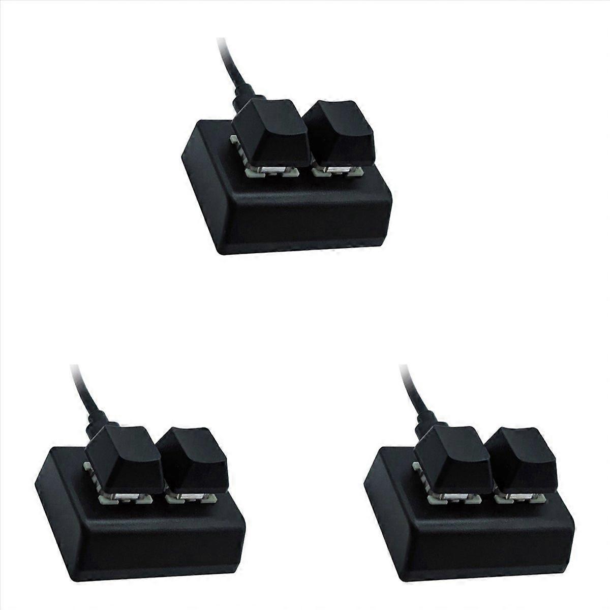 2 Keys Macro Programming Keyboard RGB Mini Keyboard Red Switch,Black