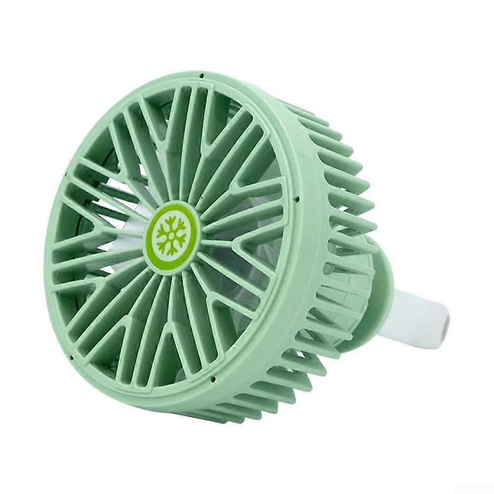 Car Air Vent USB Fan, 3Speed Adjustable Cooling, Low Noise Mini Design, Soft Rubber Clip, Colorful LED Light, Green