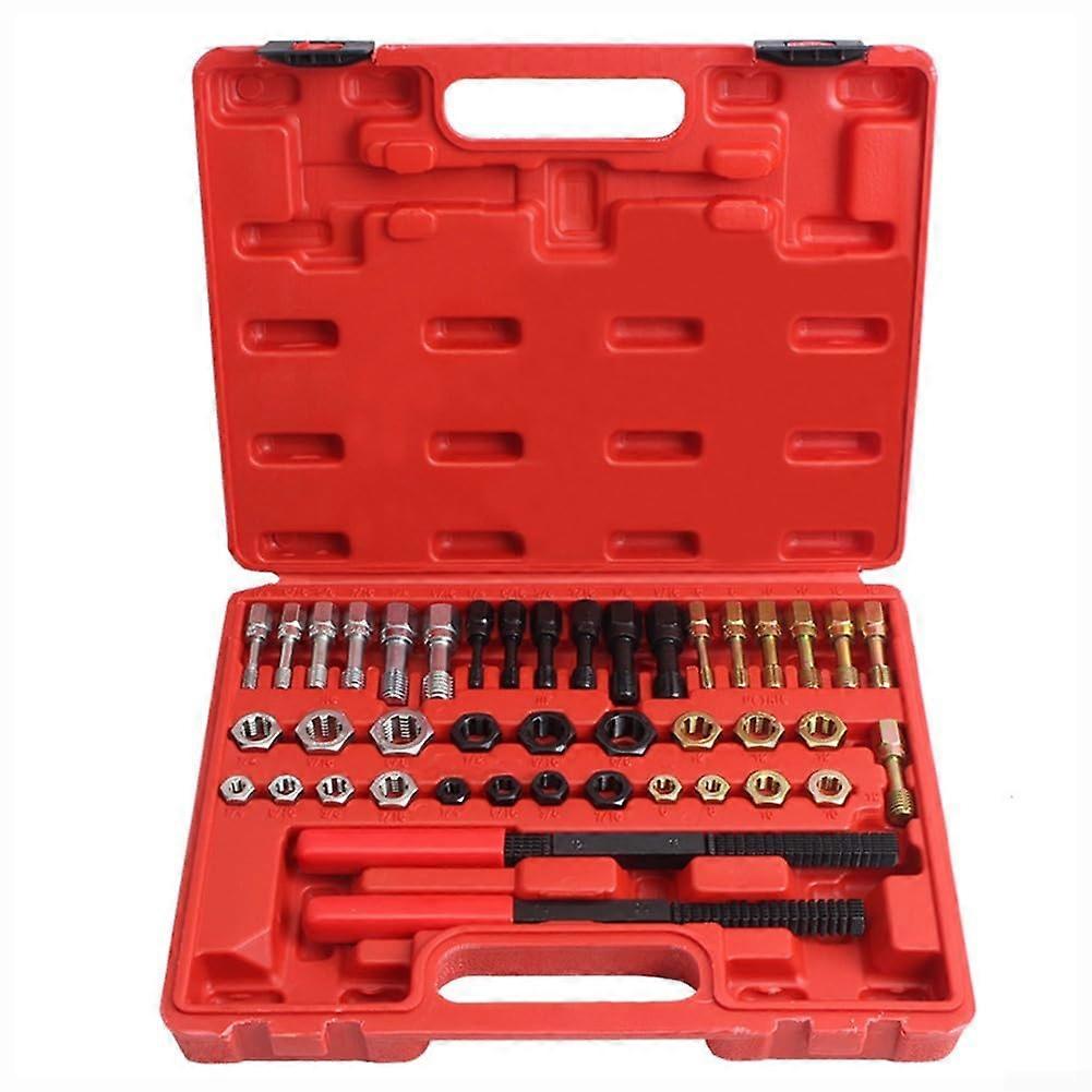 Spark Plug Helicoil Kit 42 Pcs ReThread  Inserts UNC UNF and Metric Taps Dies Files Chaser for Car
