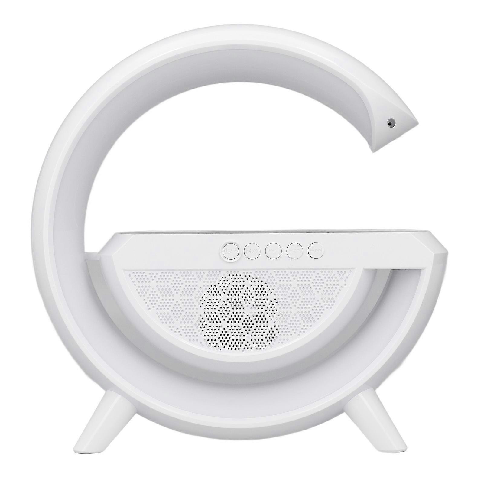 LED Wireless Charging Speaker 15W Ambient Lighting Bluetooth G Shaped Table Lamp with Charger 