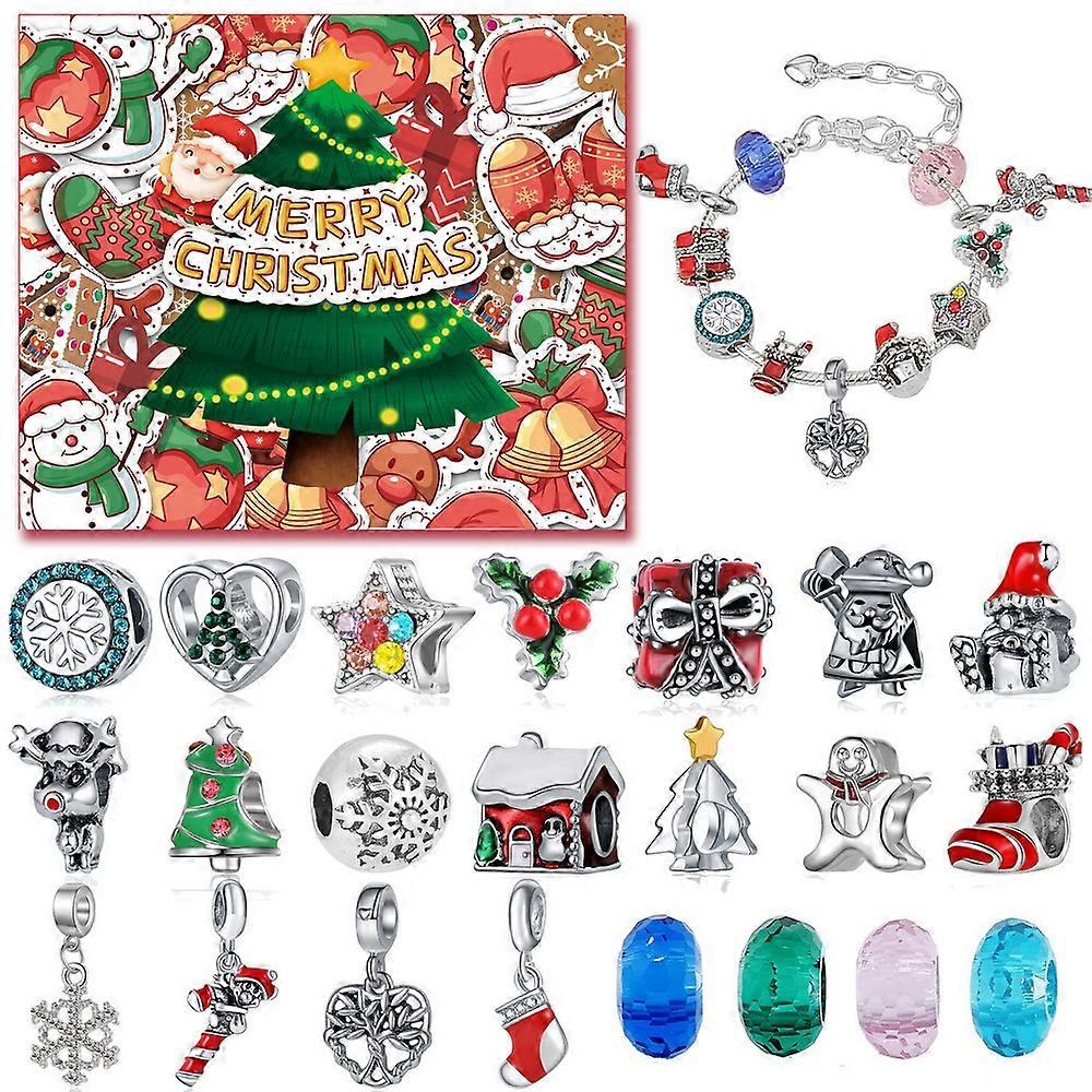 Christmas Advent Calendar Bracelets DIY Jewelry Making Kit 24 Days Countdown